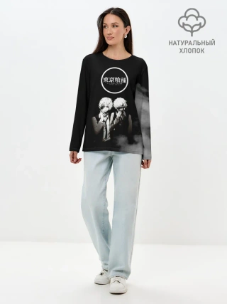 Лонгслив женский. Хлопок / Tokyo Ghoul двое гулей