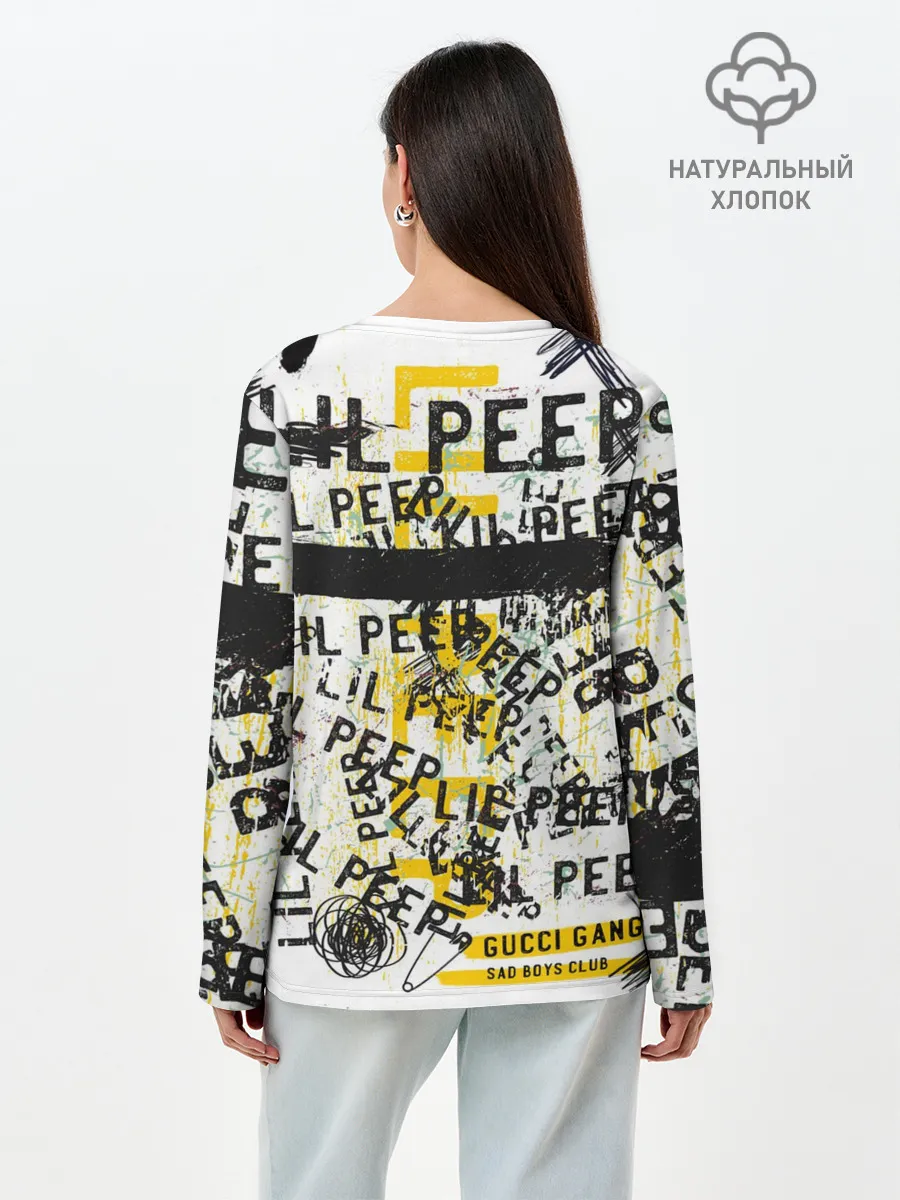 Лонгслив женский. Хлопок / LIL PEEP Vintage Graffiti Wall