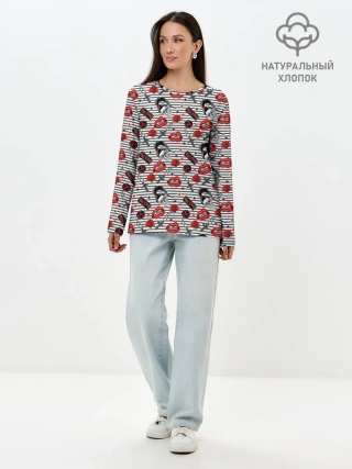 Лонгслив женский. Хлопок / Rocknroll