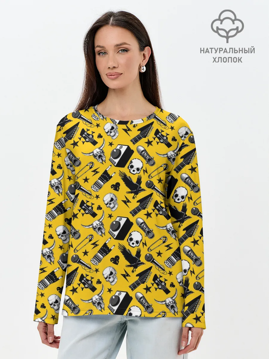 Лонгслив женский. Хлопок / Рок