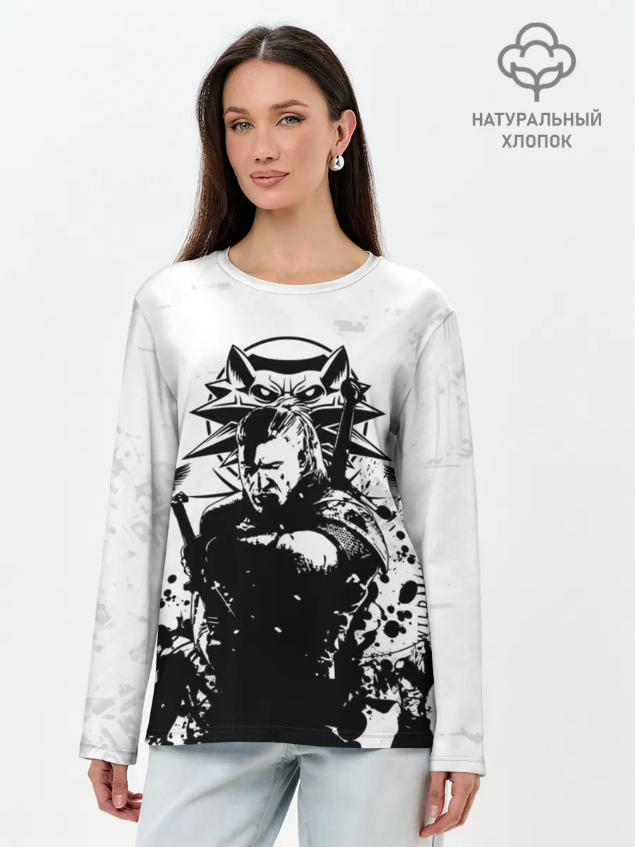 Лонгслив женский. Хлопок / The Witcher 3 / Ведьмак 3