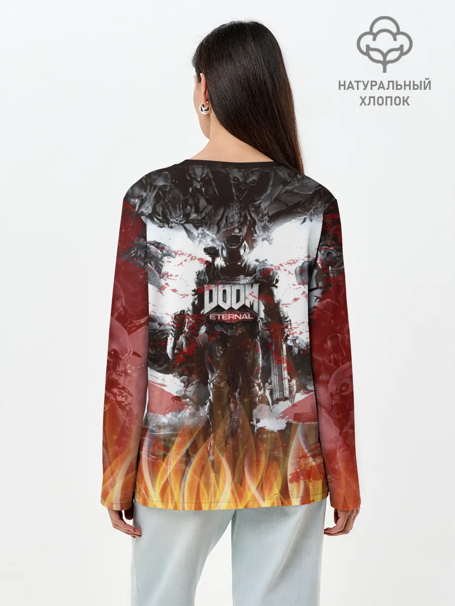 Лонгслив женский. Хлопок / Doom Ethernal Ancient Gods