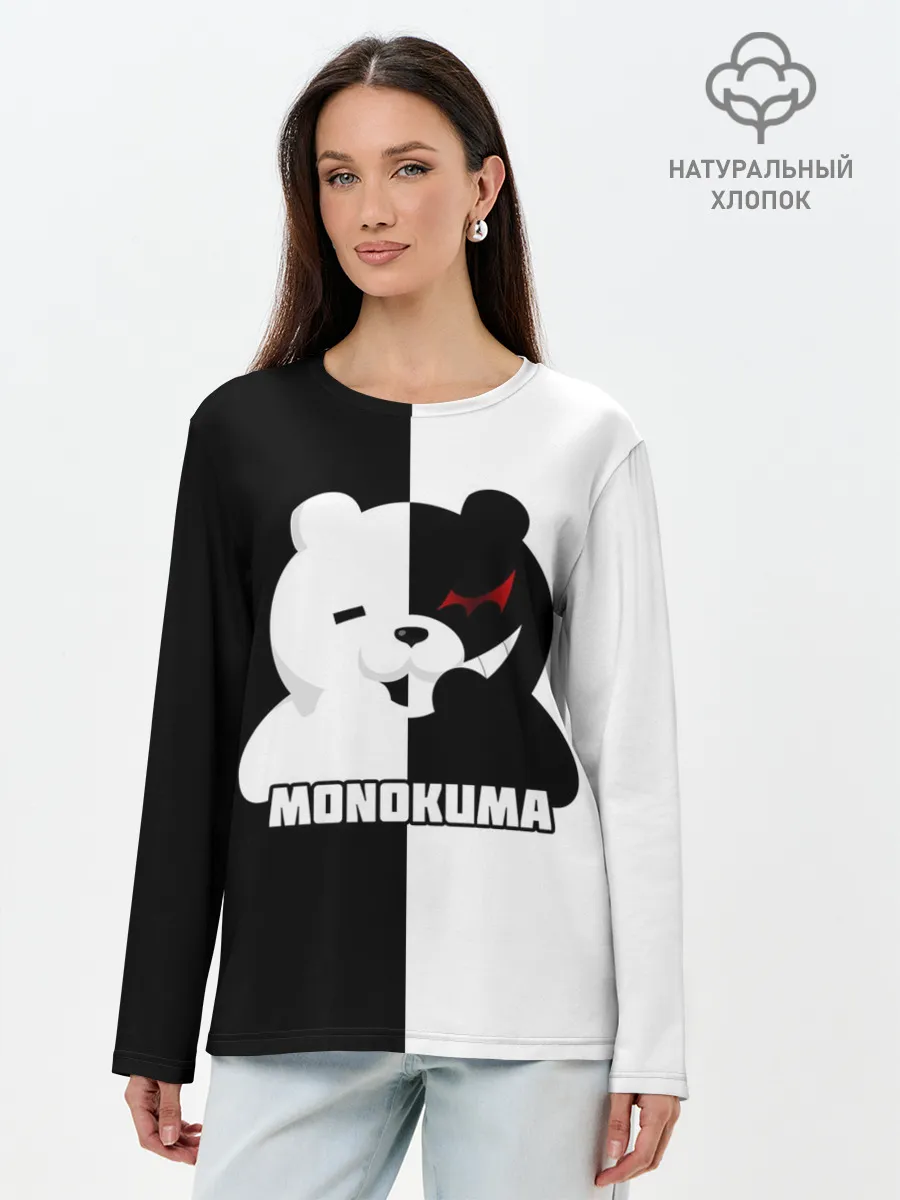 Лонгслив женский. Хлопок / MONOKUMA / МОНОКУМА BEAR