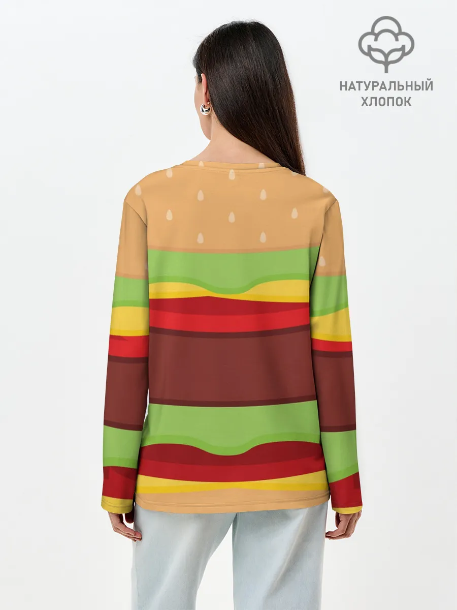 Лонгслив женский. Хлопок / Бургер