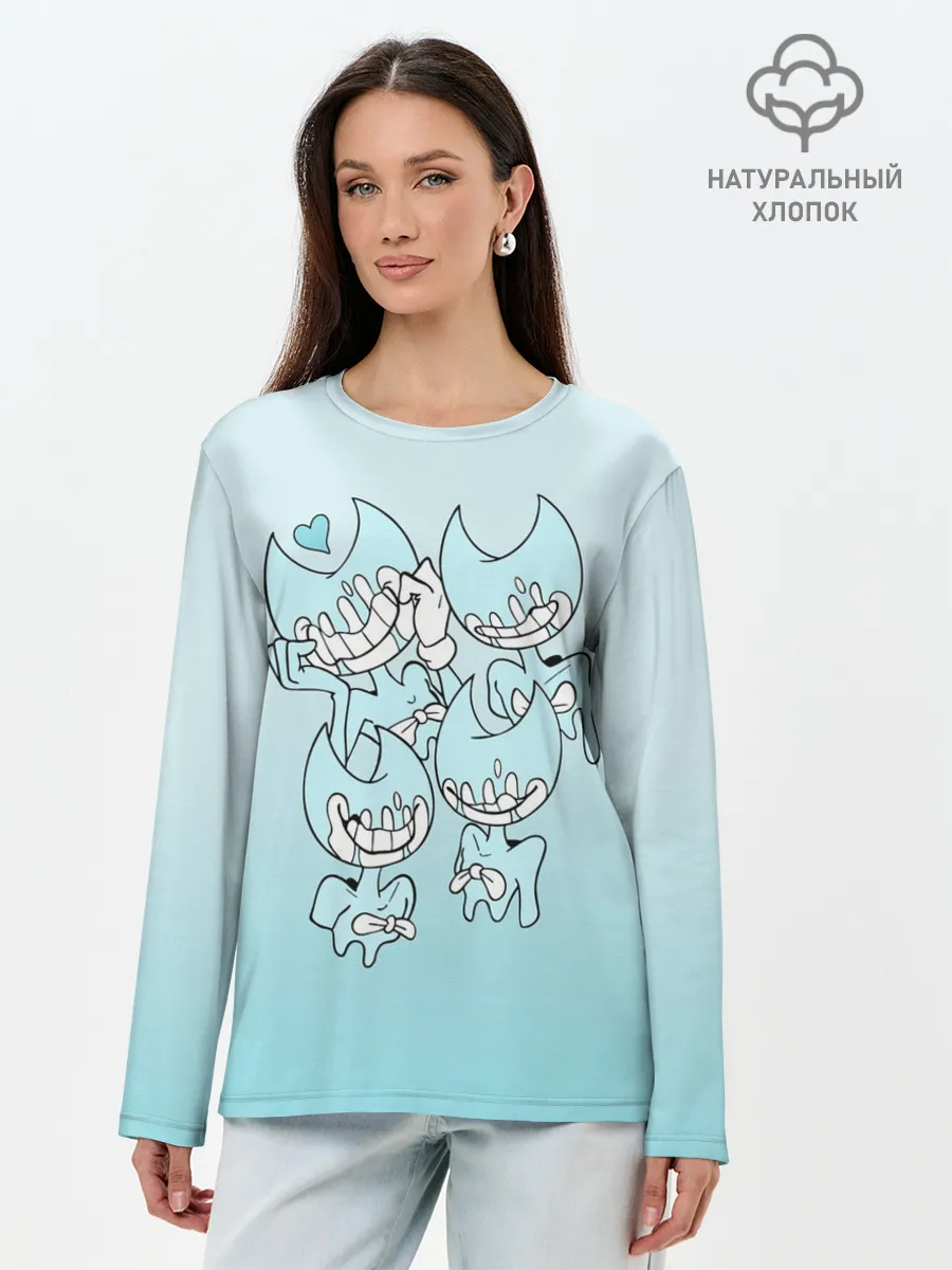 Лонгслив женский. Хлопок / Bendy And The Ink Machine