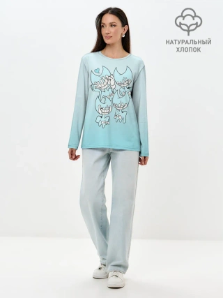 Лонгслив женский. Хлопок / Bendy And The Ink Machine