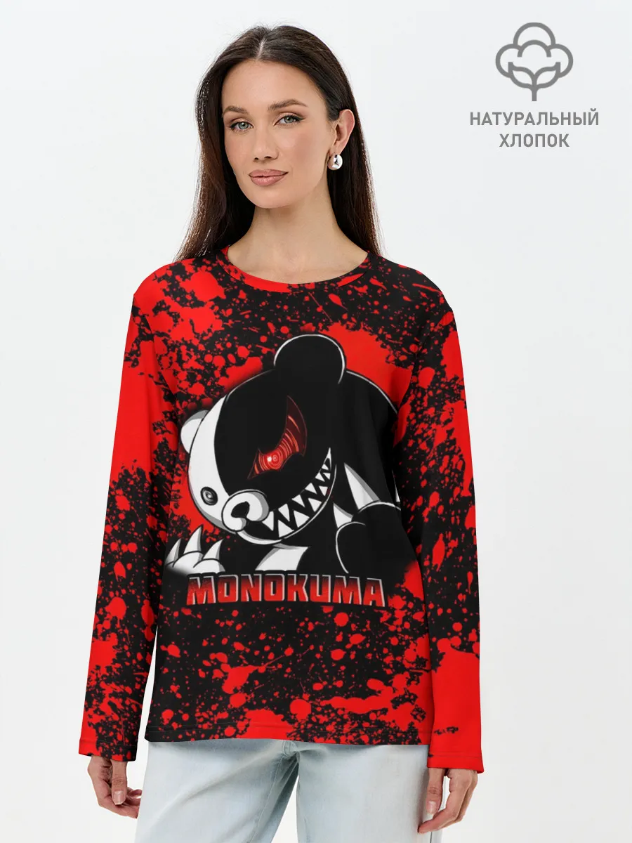 Лонгслив женский. Хлопок / MONOKUMA / МОНОКУМА BLOOD