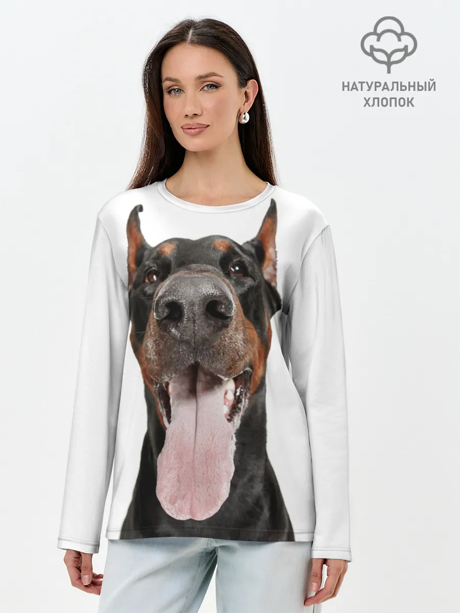 Лонгслив женский. Хлопок / Доберман / Doberman