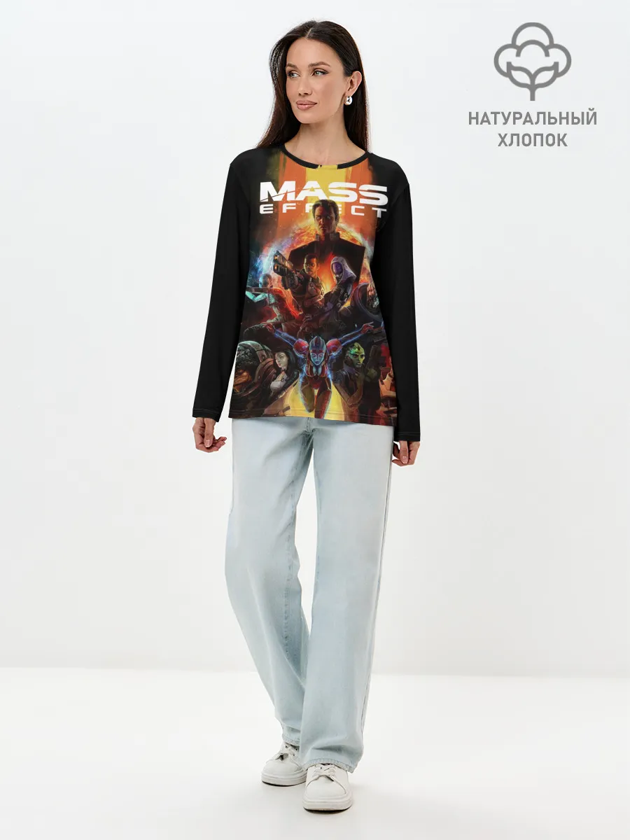 Лонгслив женский. Хлопок / mass effect