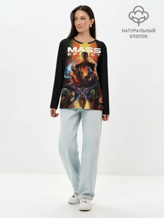 Лонгслив женский. Хлопок / mass effect