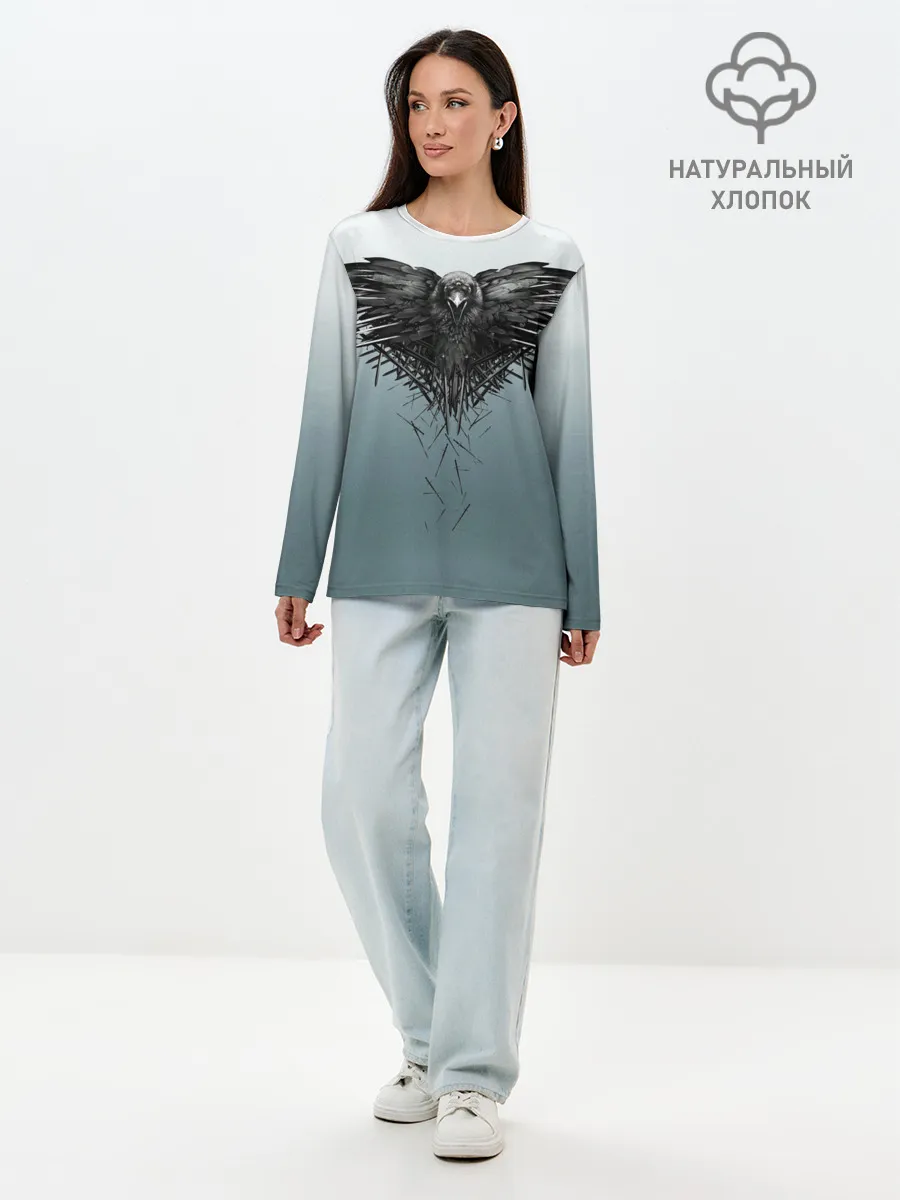 Лонгслив женский. Хлопок / Crow