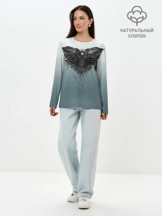 Лонгслив женский. Хлопок / Crow