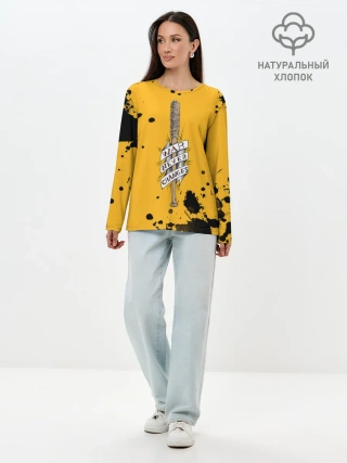 Лонгслив женский. Хлопок / Война никогда не меняется