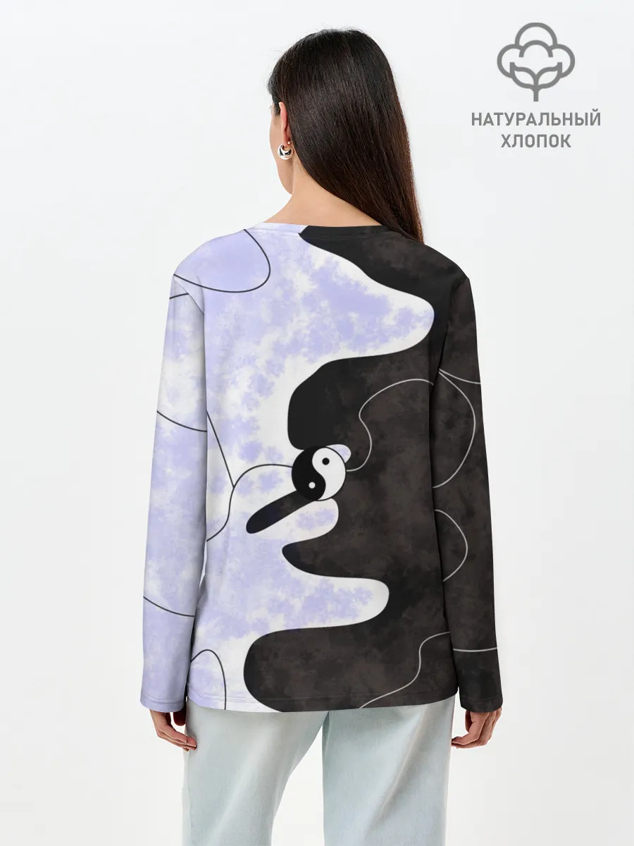 Лонгслив женский. Хлопок / Инь-Янь