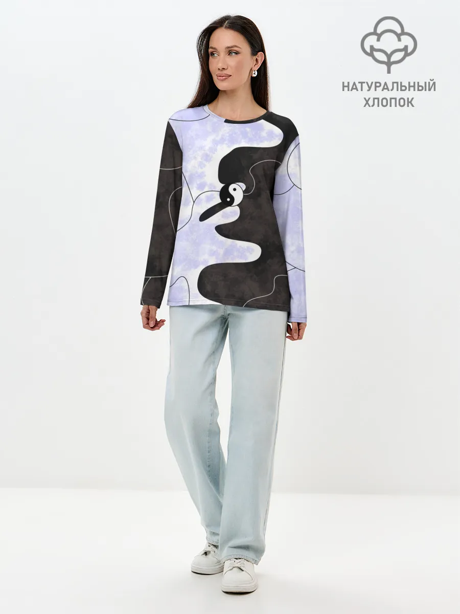 Лонгслив женский. Хлопок / Инь-Янь