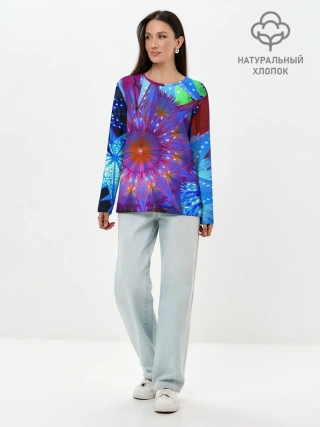 Лонгслив женский. Хлопок / Иллюзия