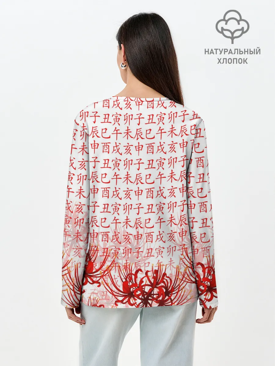 Лонгслив женский. Хлопок / Kaneki Ken face