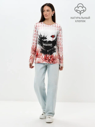 Лонгслив женский. Хлопок / Kaneki Ken face