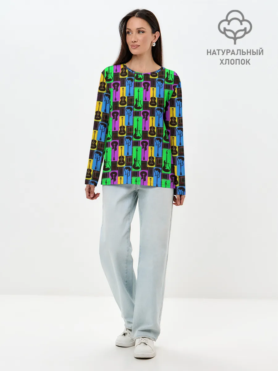 Лонгслив женский. Хлопок / Рокер