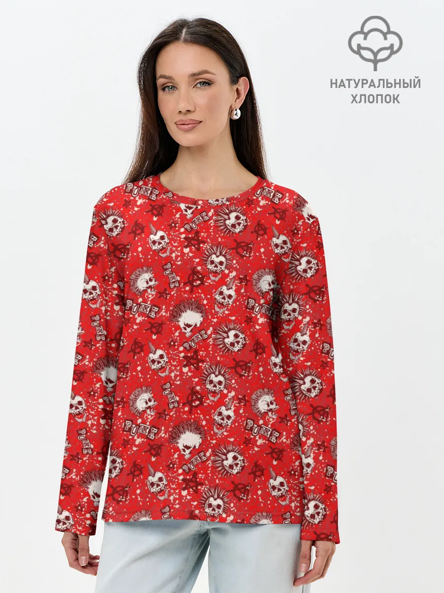 Лонгслив женский. Хлопок / Панк-рок