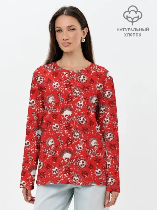 Лонгслив женский. Хлопок / Панк-рок