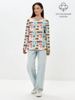 Лонгслив женский. Хлопок / Рок