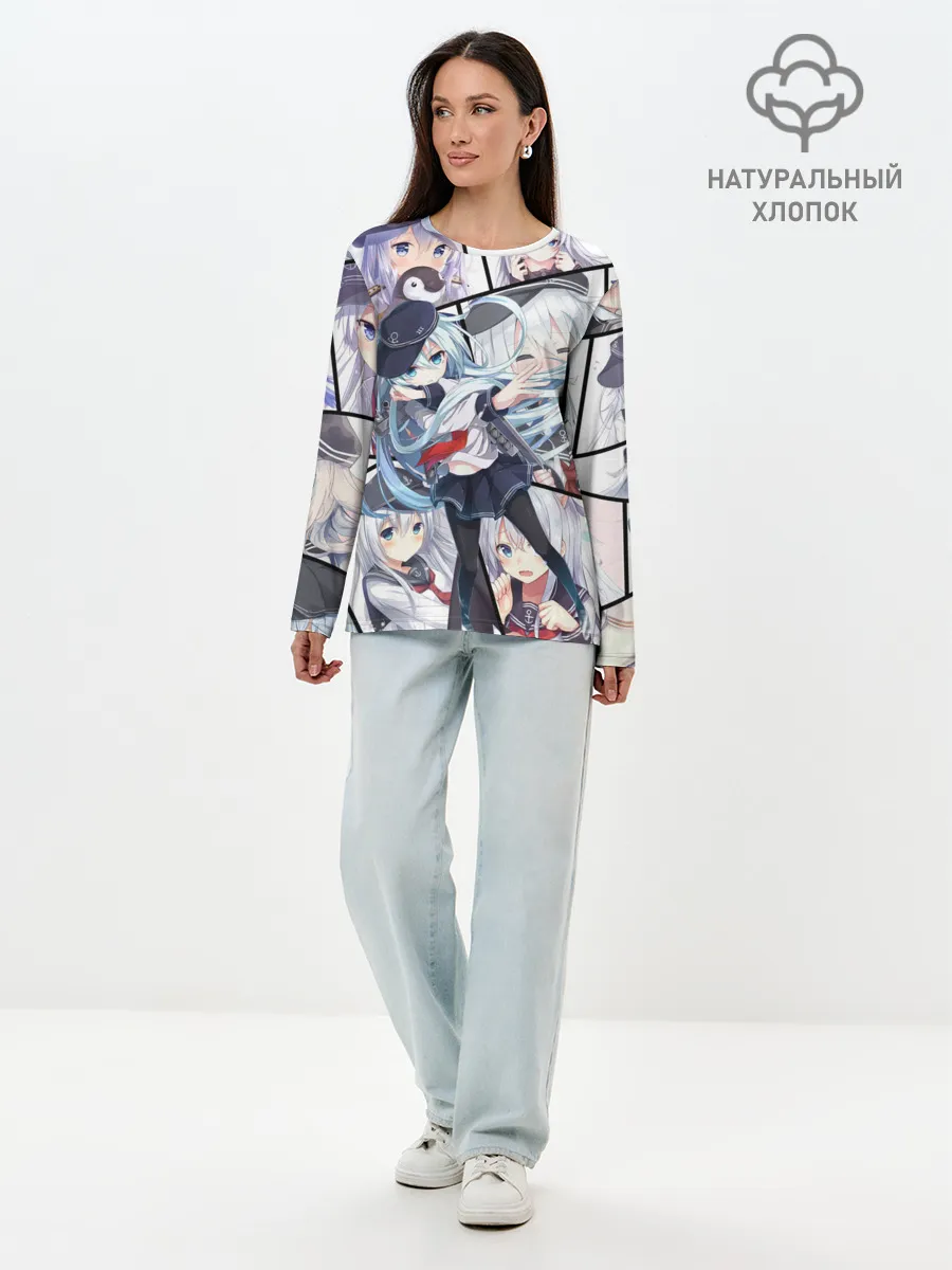 Лонгслив женский. Хлопок / Kantai Collection: Hibiki