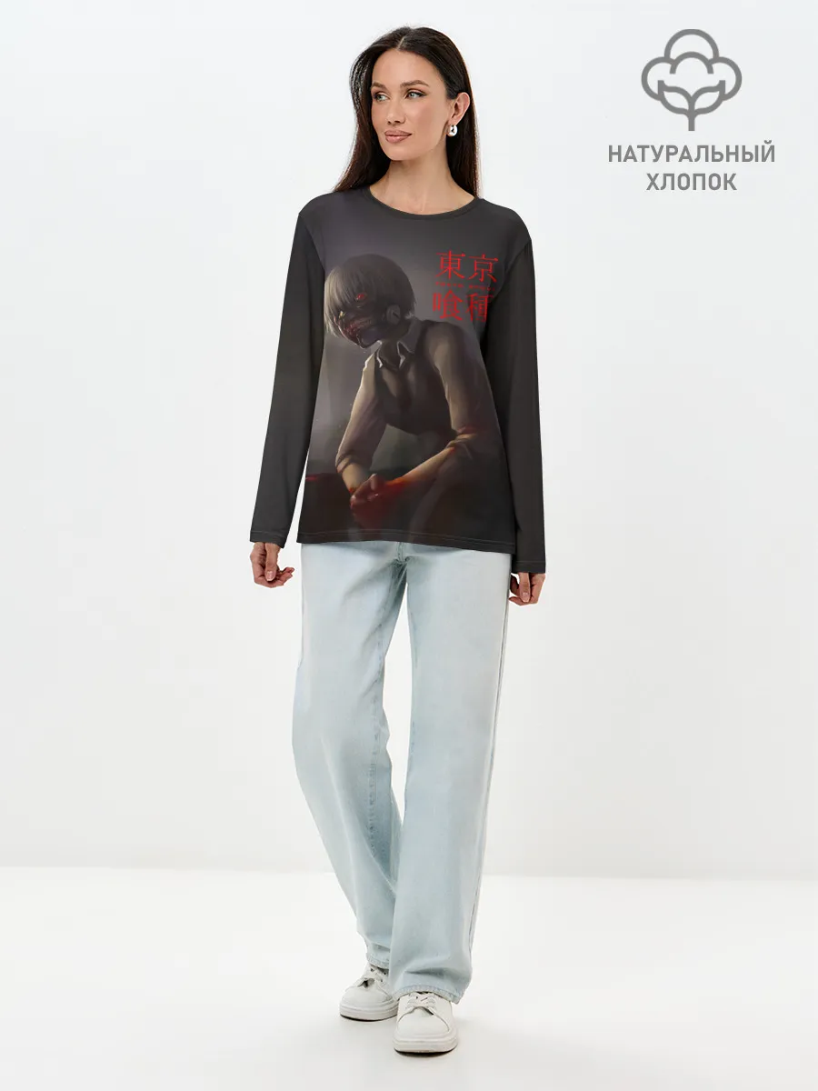 Лонгслив женский. Хлопок / Канеки Кен - Kaneki Ken