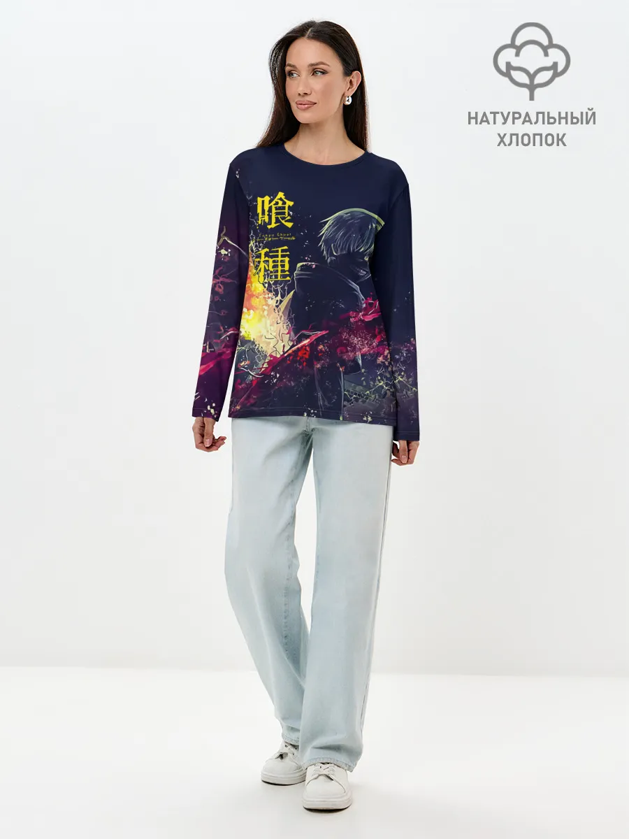 Лонгслив женский. Хлопок / Канеки Кен | Токийский гуль