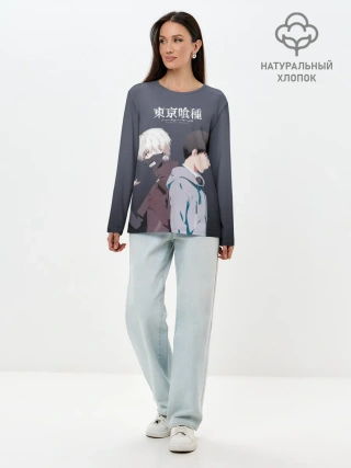 Лонгслив женский. Хлопок / Две стороны Канеки Кена