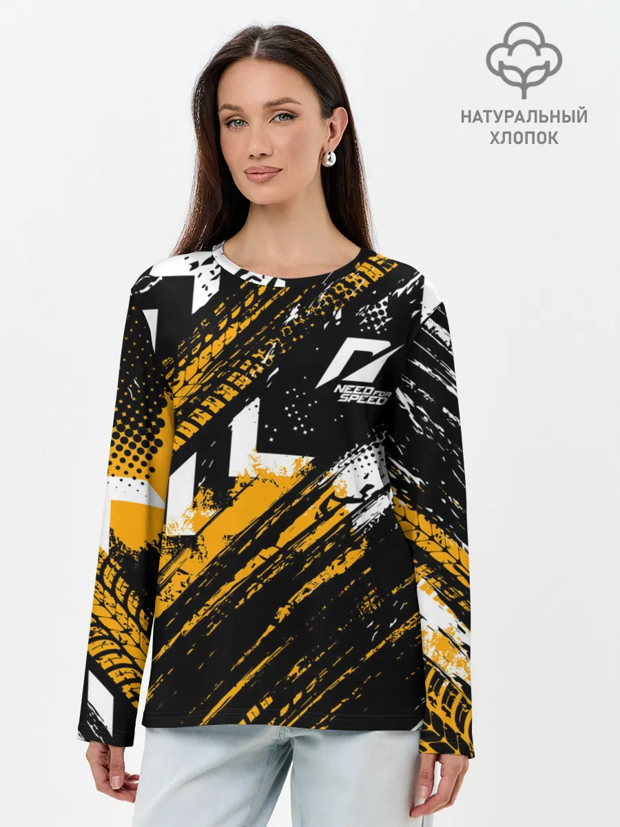 Лонгслив женский. Хлопок / NEED FOR SPEED