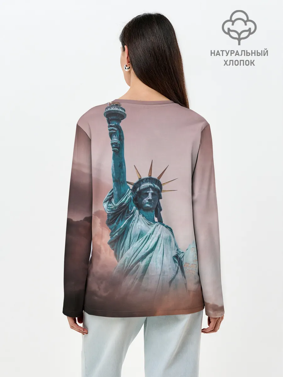 Лонгслив женский. Хлопок / Статуя свободы