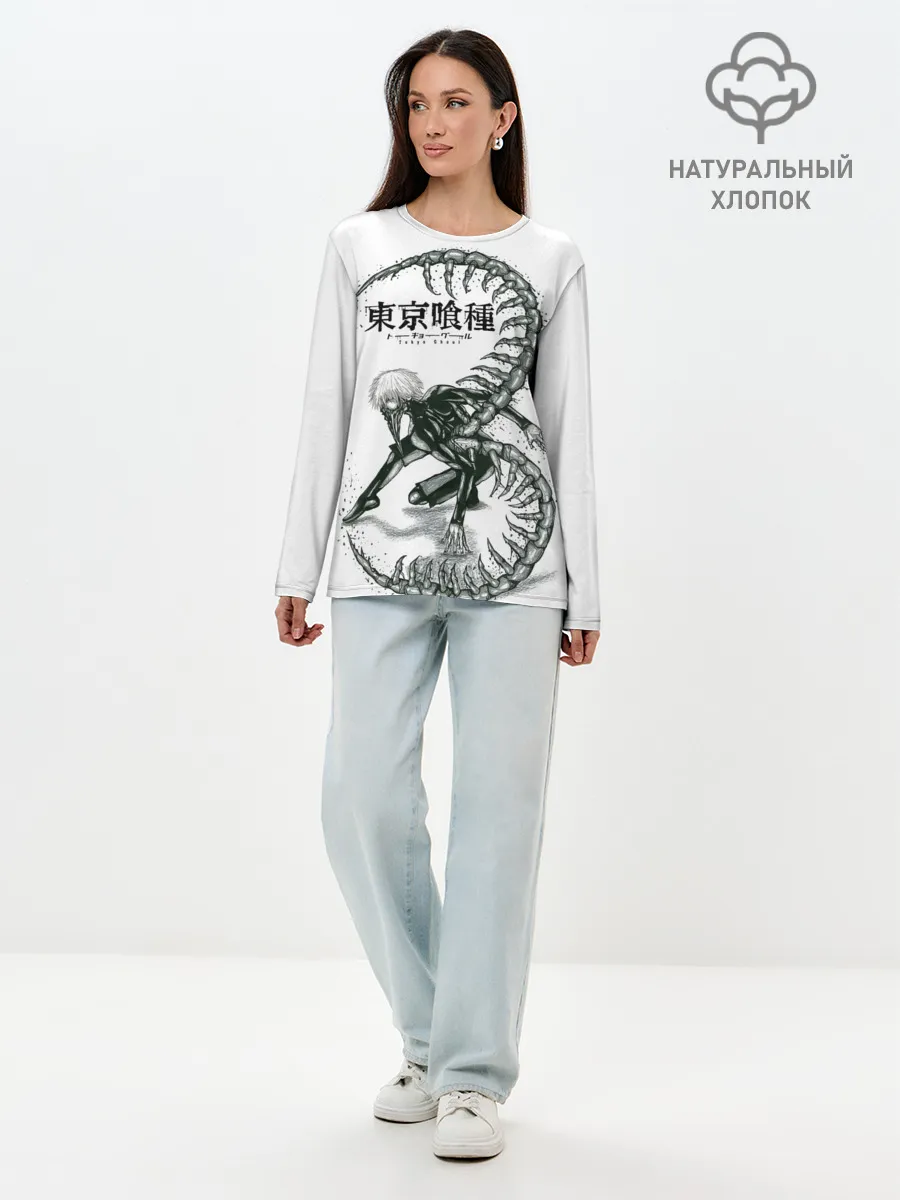 Лонгслив женский. Хлопок / Какуджа Токийский гуль