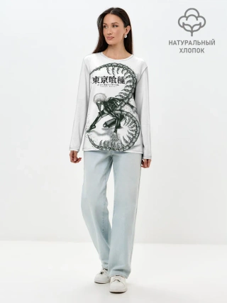 Лонгслив женский. Хлопок / Какуджа Токийский гуль