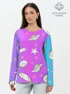 Лонгслив женский. Хлопок / Ракушки с градиентом