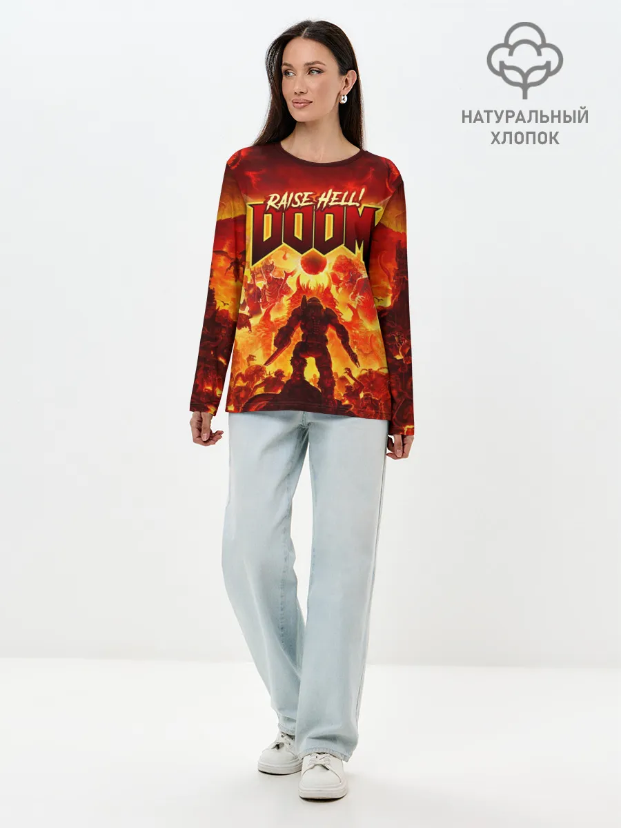 Лонгслив женский. Хлопок / DOOM