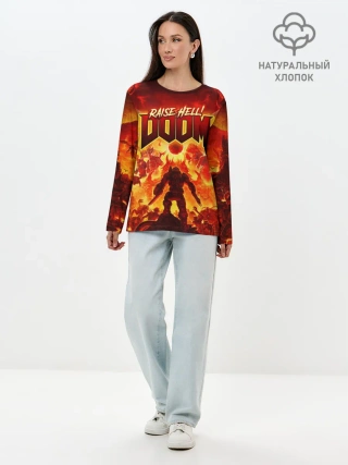 Лонгслив женский. Хлопок / DOOM