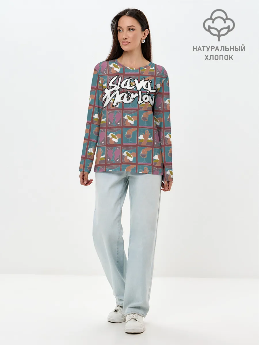 Лонгслив женский. Хлопок / SLAVA MARLOW