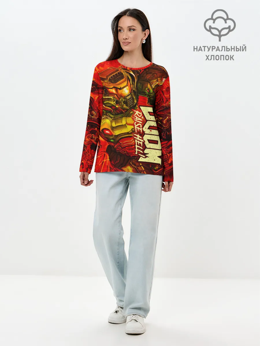 Лонгслив женский. Хлопок / DOOM Eternal