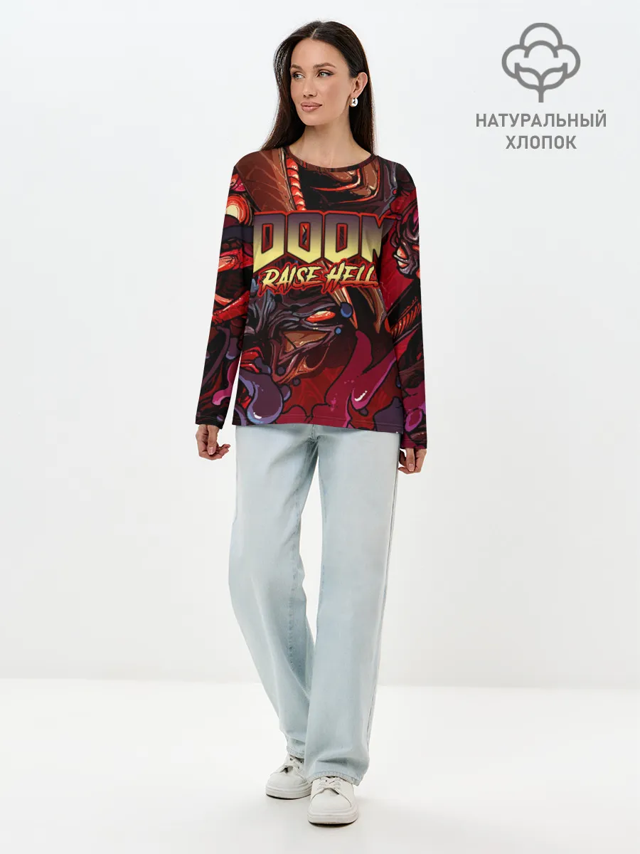 Лонгслив женский. Хлопок / DOOM Eternal