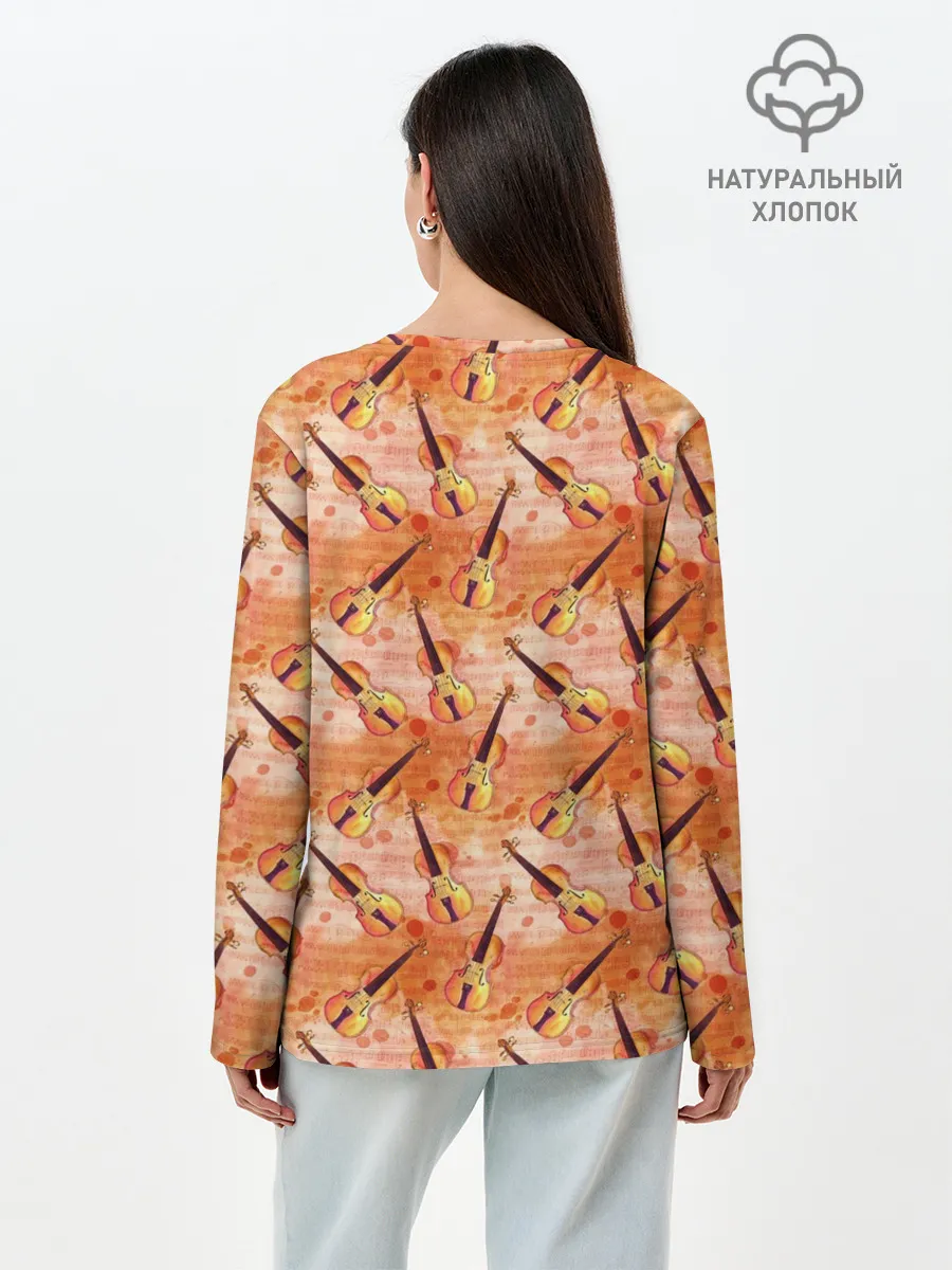 Лонгслив женский. Хлопок / Скрипач