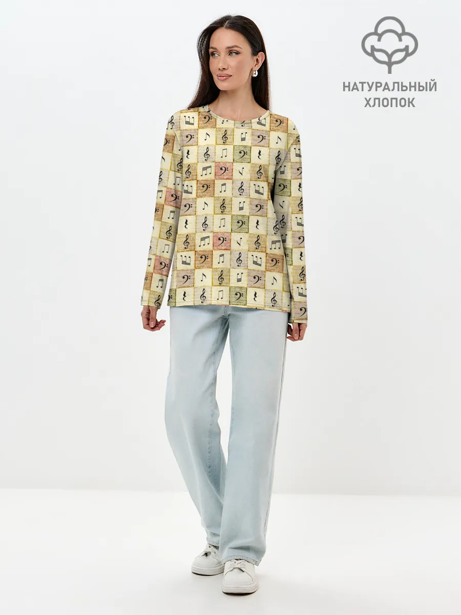 Лонгслив женский. Хлопок / Музыкант