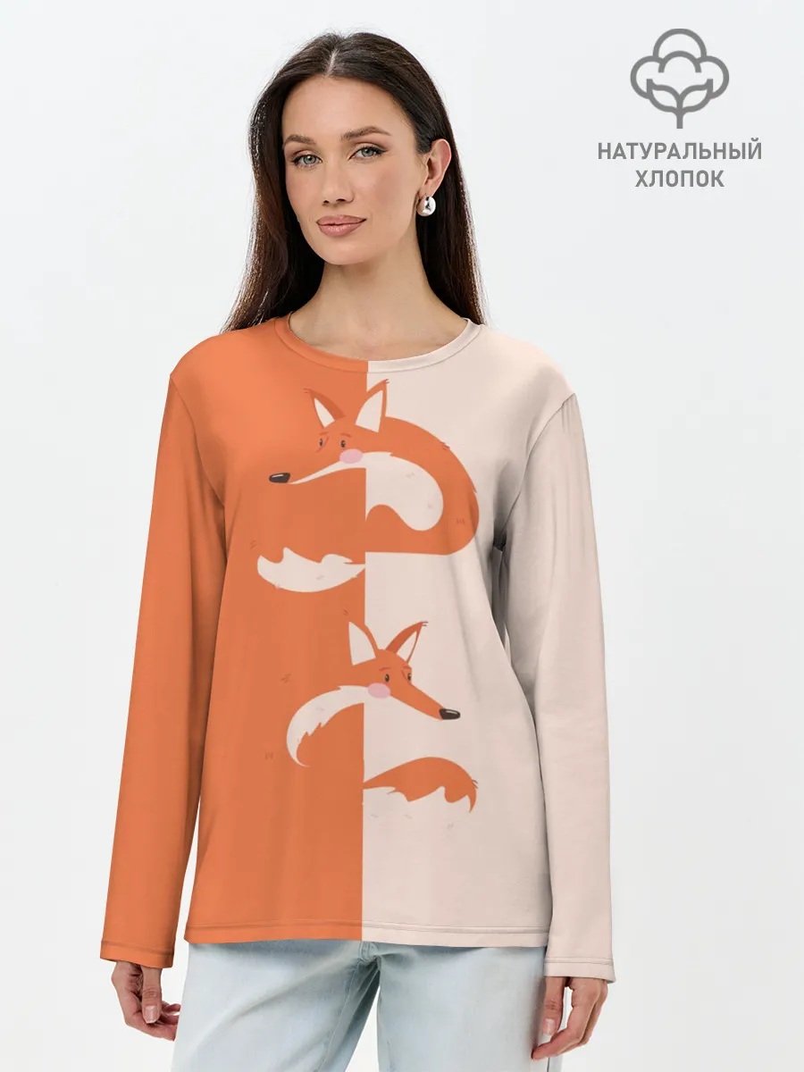 Лонгслив женский. Хлопок / Лисичка-сестричка