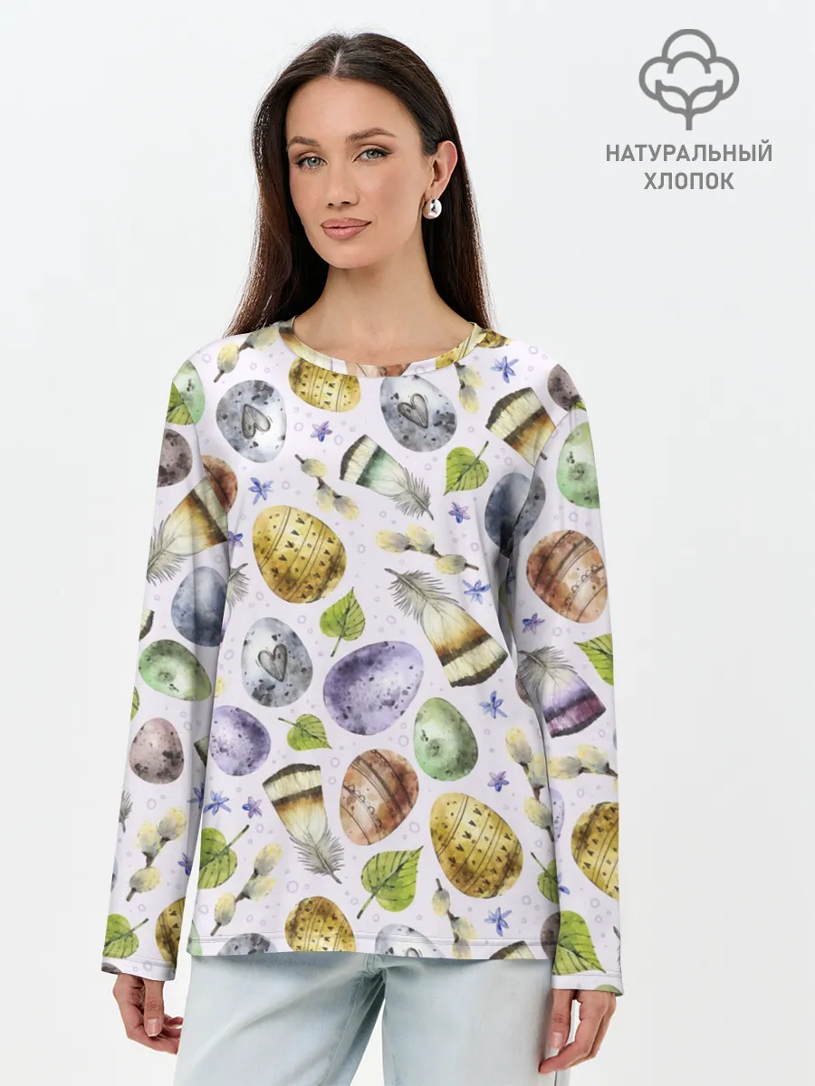 Лонгслив женский. Хлопок / Пасха