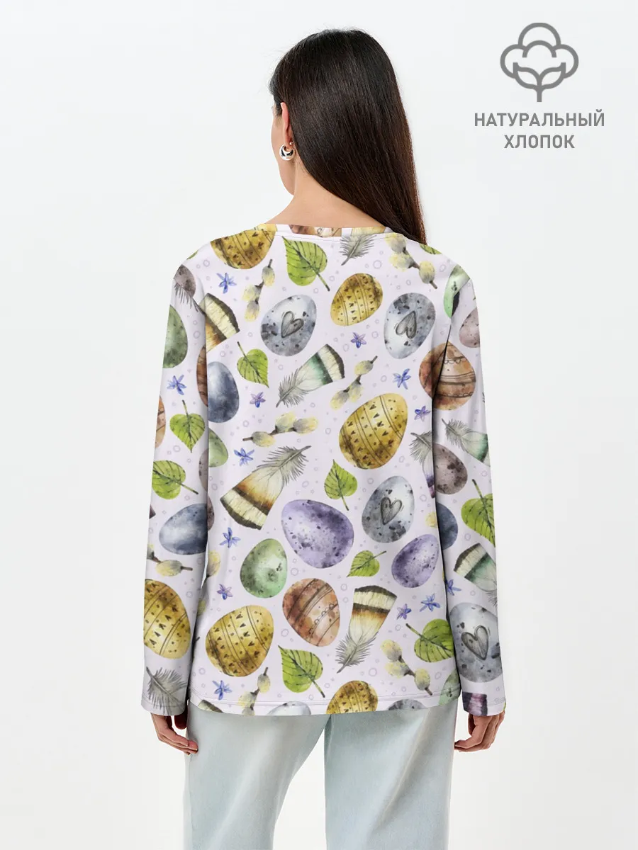 Лонгслив женский. Хлопок / Пасха
