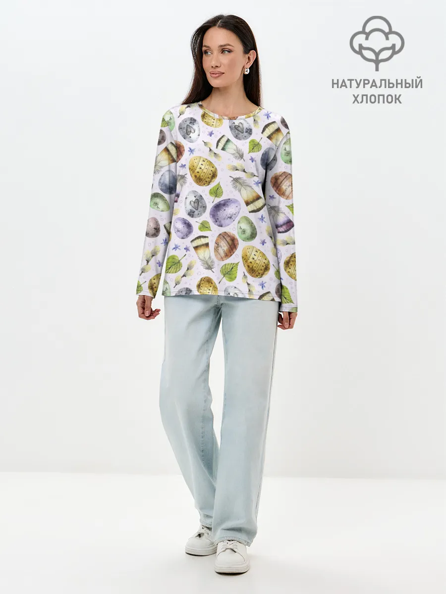 Лонгслив женский. Хлопок / Пасха
