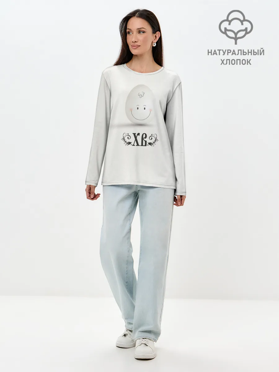 Лонгслив женский. Хлопок / Пасха