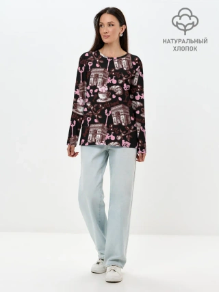 Лонгслив женский. Хлопок / Париж / Paris