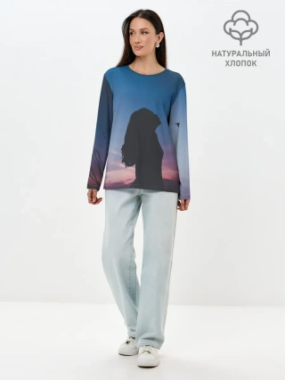 Лонгслив женский. Хлопок / Девушка