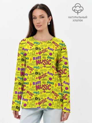 Лонгслив женский. Хлопок / Rock